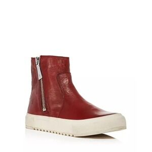 Frye Gia Lug‎ Zip Bootie Women's Size 9.5M Gloria Red Clay Leather Shoes